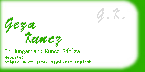 geza kuncz business card